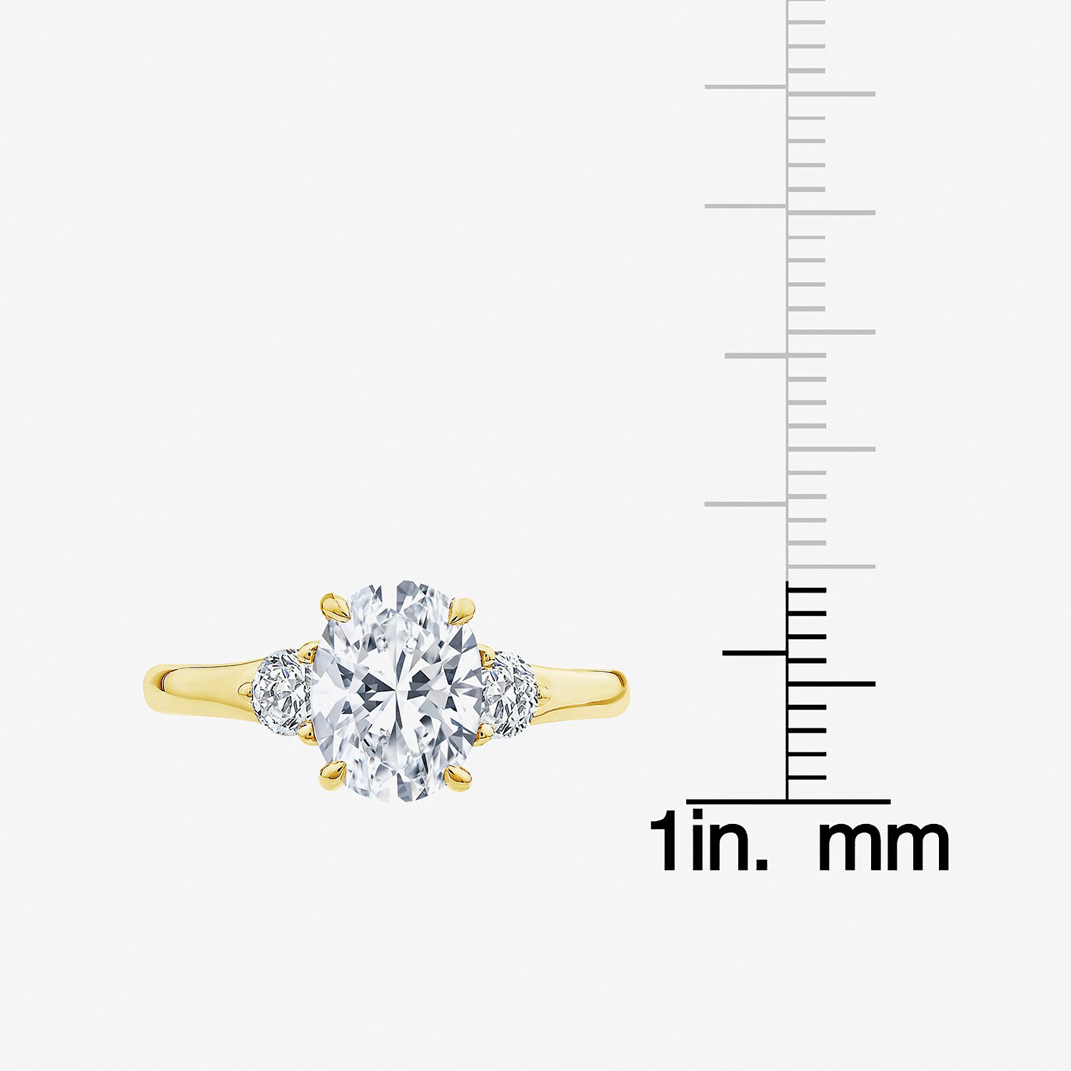 Love Lives Forever (F / Vs2) Womens 2 CT. T.W. Lab Grown White Diamond 10K Gold Oval 3-Stone Engagement Ring