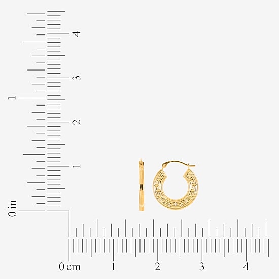 Womens 14K Gold 11mm Hoop Earrings