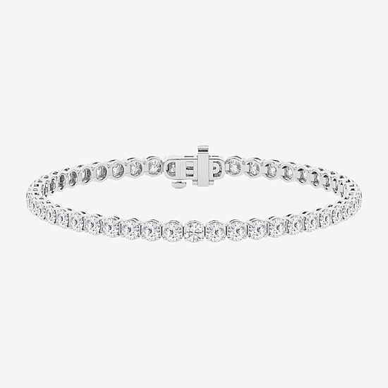 (F / Si1-Si2) Womens 7 Ct.T.W. Lab Grown White Diamond Sterling Silver 7 Inch Tennis Bracelet