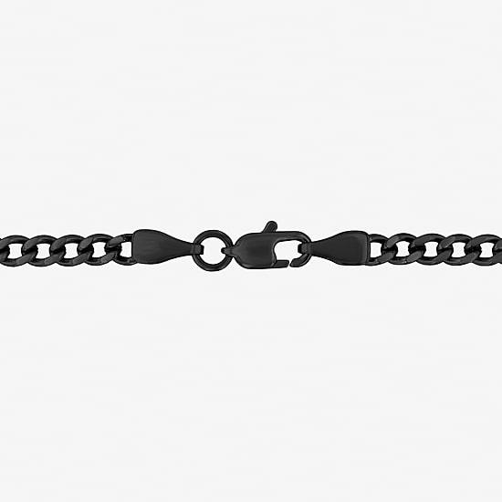 Mens Genuine Brown Quartz Stainless Steel Cross 24 Inch Pendant Necklace
