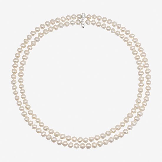 Limited Quantities! Womens White Sterling Silver Strand Necklace