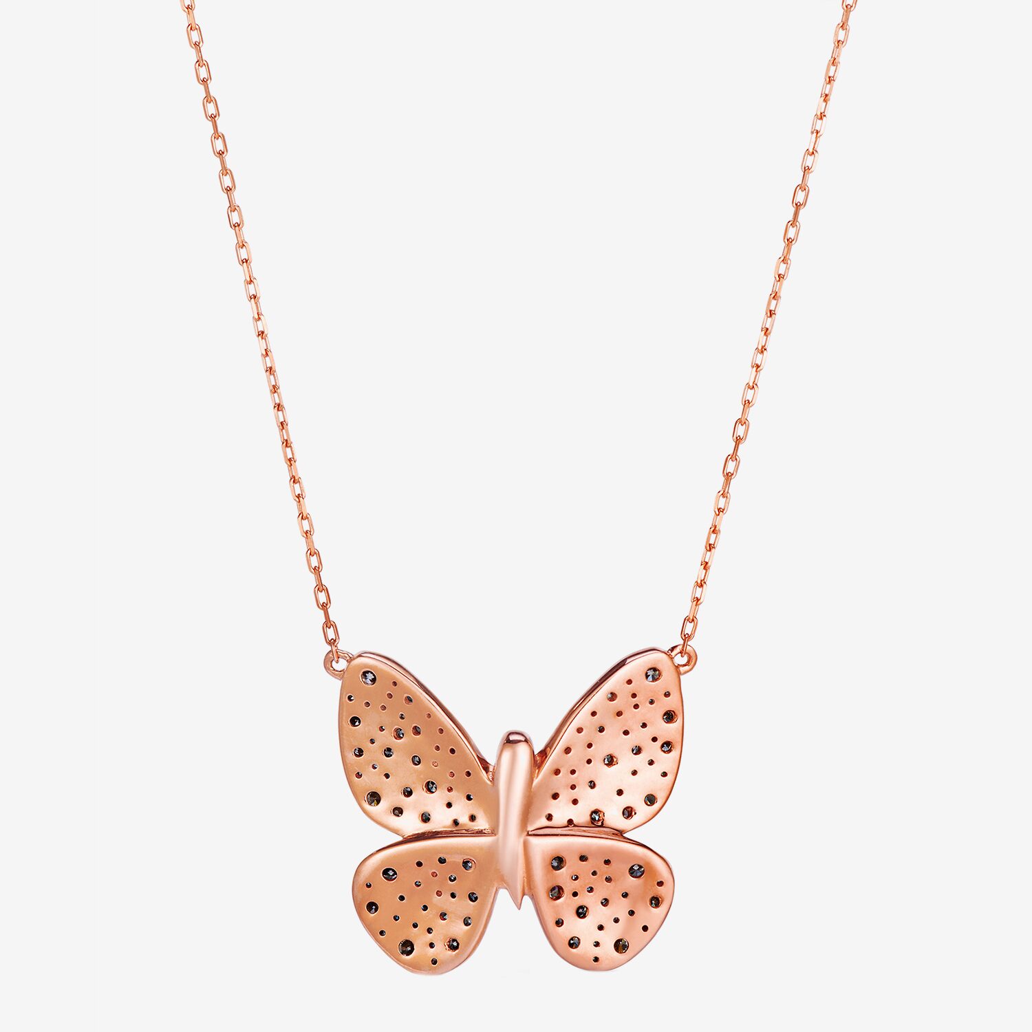 Levian Corp Le Vian Womens 1 7/8 CT. T.W. Natural Champagne Diamond 14K Gold Butterfly 17 Inch Pendant Necklace