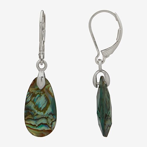 Ana Womens Multi Color Abalone Drop Earrings In Silver