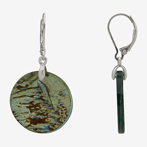 Ana Womens Multi Color Abalone Drop Earrings In Silver