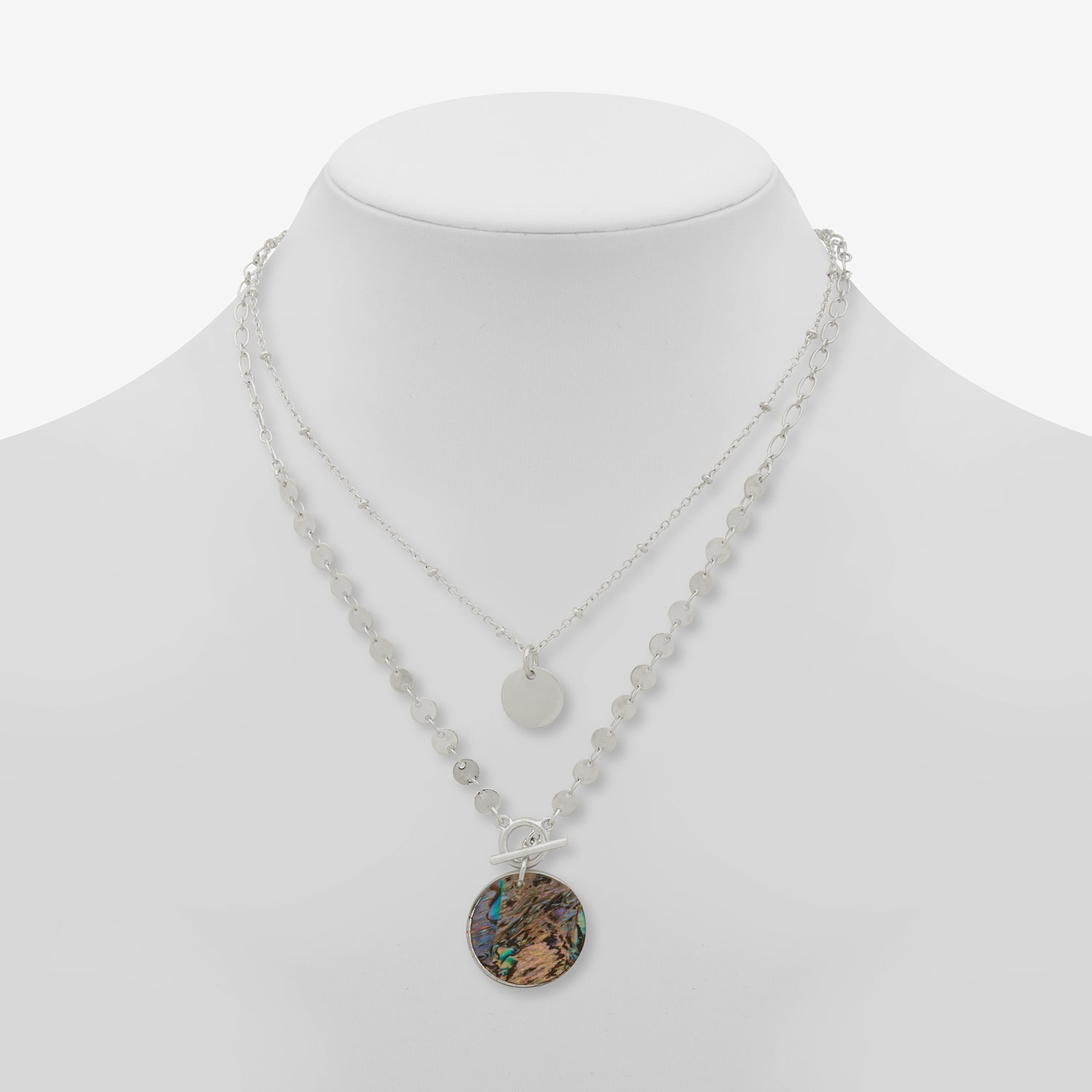 A.N.A Womens Multi Color Abalone 16 Inch Pendant Necklace