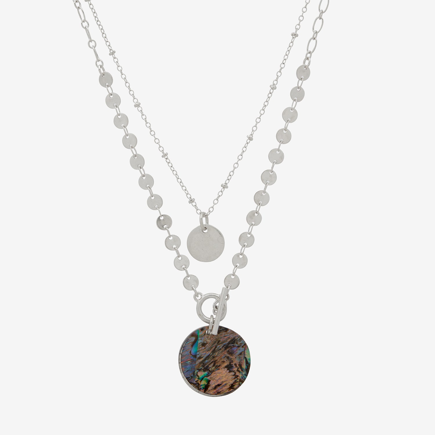 A.N.A Womens Multi Color Abalone 16 Inch Pendant Necklace