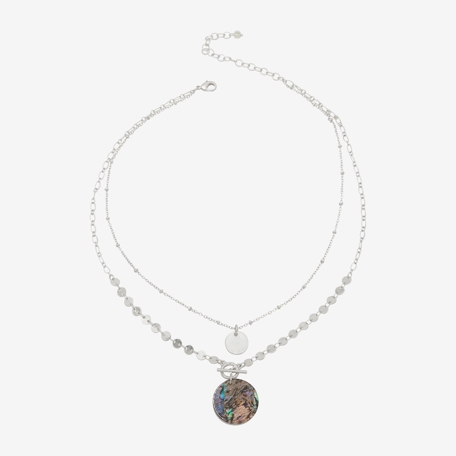 A.N.A Womens Multi Color Abalone 16 Inch Pendant Necklace