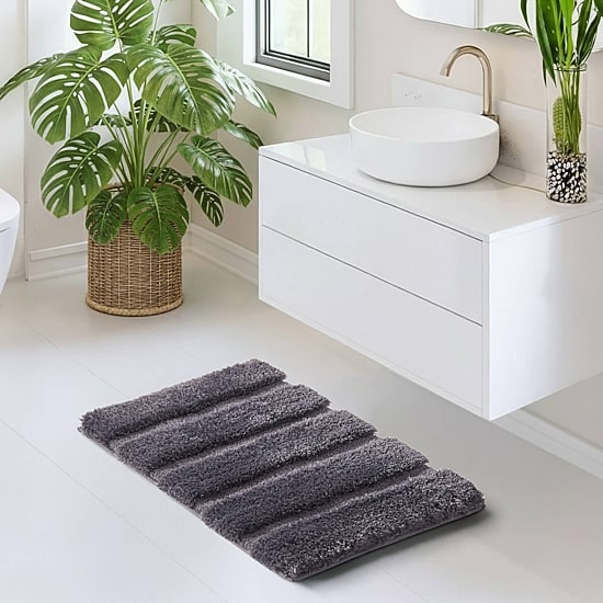 Madison Park Tufted Pearl Channel Soft Solid Tufted Bath Rug