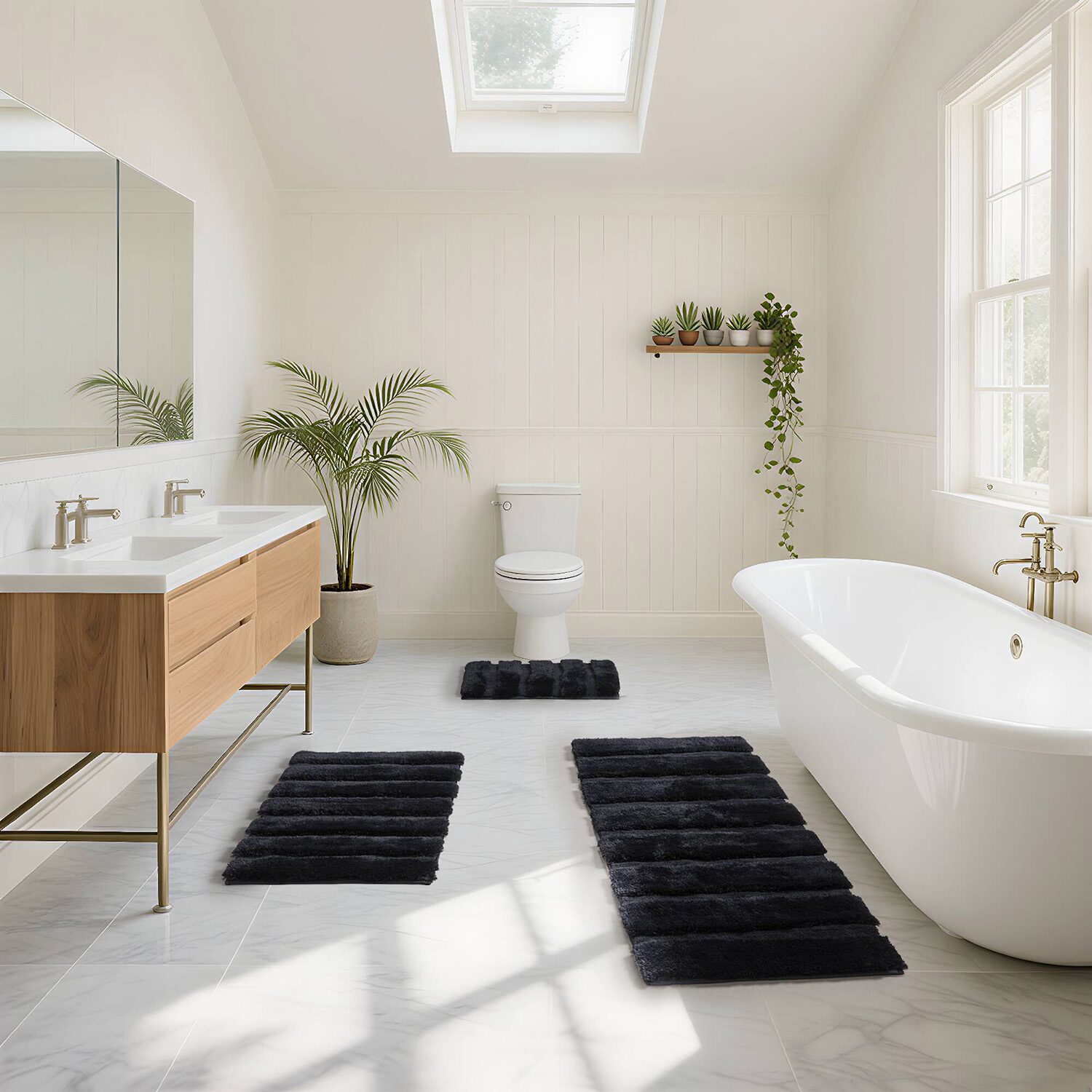 Madison Park Tufted Pearl Channel Soft Solid Bath Rug