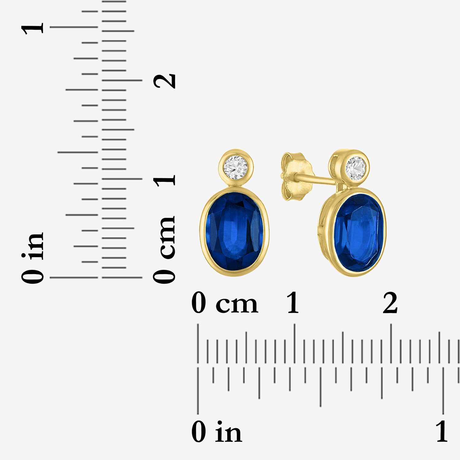 Womens Gemstone 14K Gold Over Silver 12.8mm Oval Stud Earrings