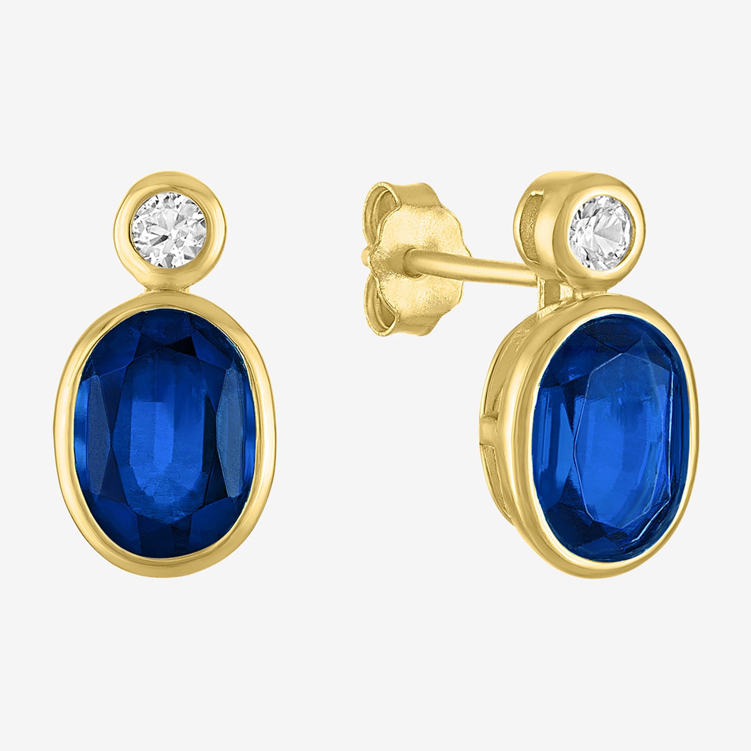 Womens Gemstone 14K Gold Over Silver 12.8mm Oval Stud Earrings