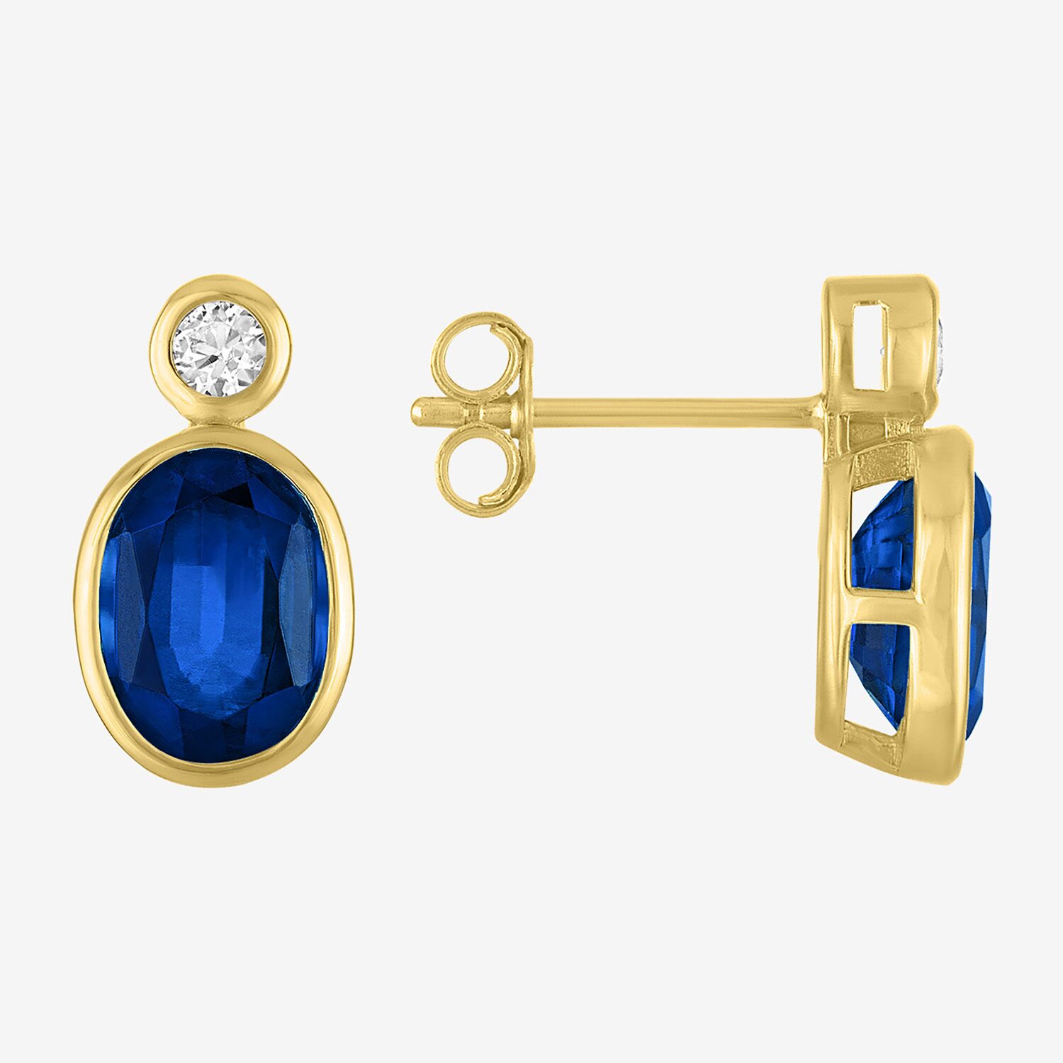 Womens Gemstone 14K Gold Over Silver 12.8mm Oval Stud Earrings