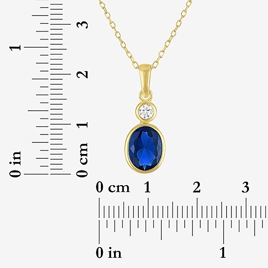 Womens Gemstone 14K Gold Over Silver 16 Inch Pendant Necklace