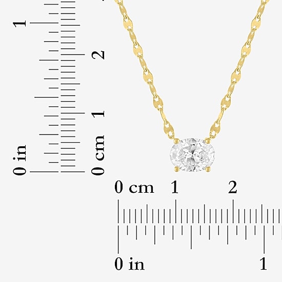 Diamond Addiction (G-H / Si2-I1) Womens 1 CT. T.W. Lab Grown White Diamond 10K Gold Oval 18 Inch Pendant Necklace