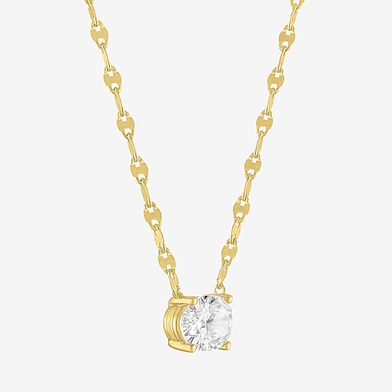 Diamond Addiction (G-H / Si2-I1) Womens 1 CT. T.W. Lab Grown White Diamond 10K Gold Oval 18 Inch Pendant Necklace