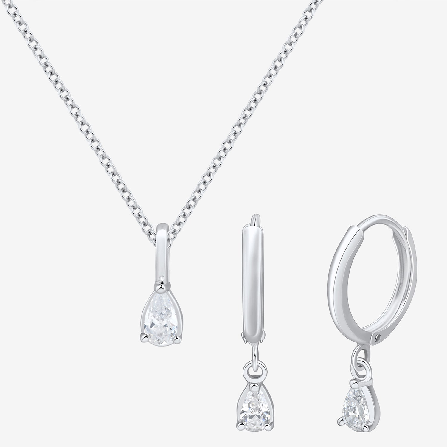 (H-I / Si2) Womens 1/3 CT. T.W. Lab Grown White Diamond Sterling Silver Pear 2-pc. Jewelry Set