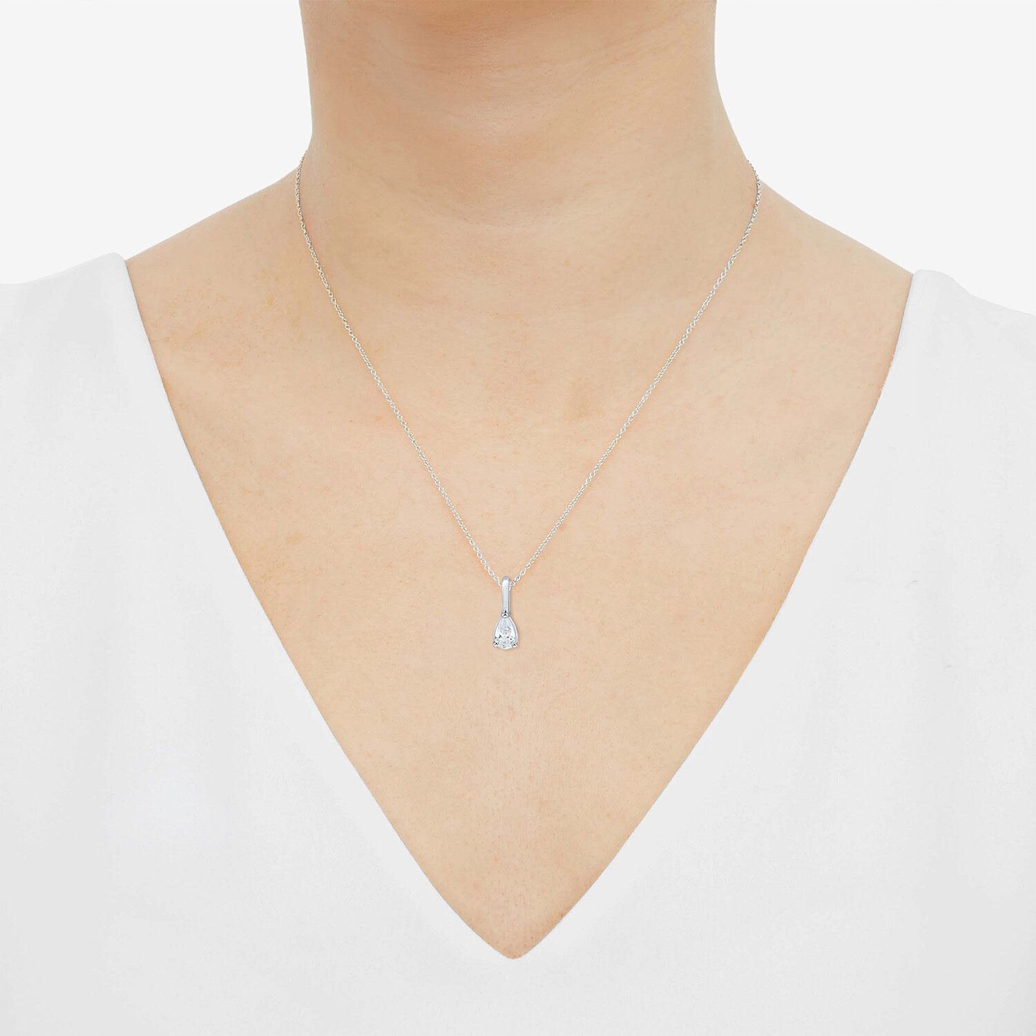 (H-I / Si2) Womens 1/3 CT. T.W. Lab Grown White Diamond Sterling Silver Pear 2-pc. Jewelry Set