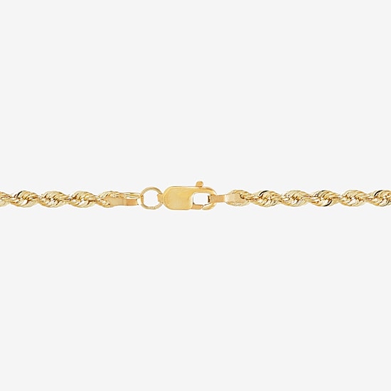 Womens 10K Gold 16 Inch Rope Chain Necklace