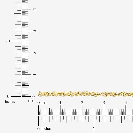 Womens 10K Gold 22 Inch Rope Chain Necklace