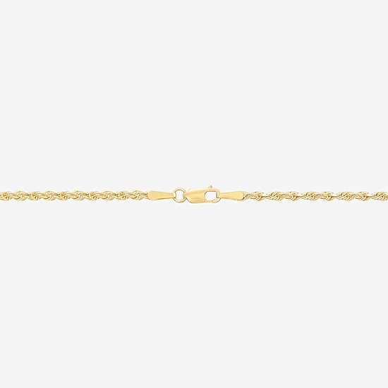 Womens 10K Gold 22 Inch Rope Chain Necklace