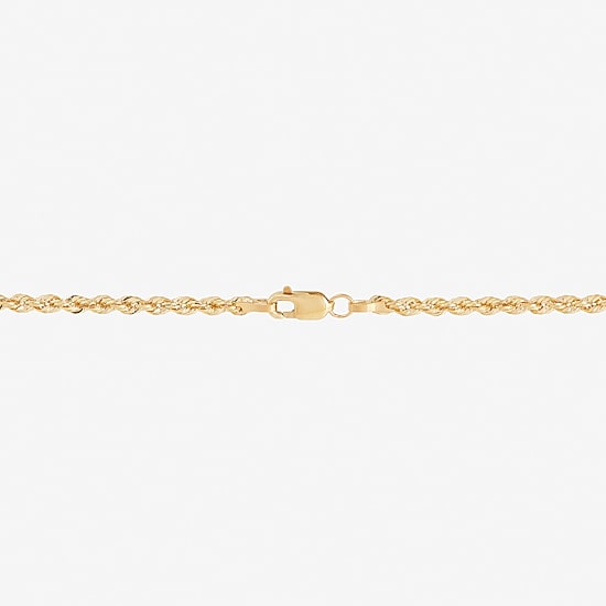 Womens 10K Gold 24 Inch Rope Chain Necklace