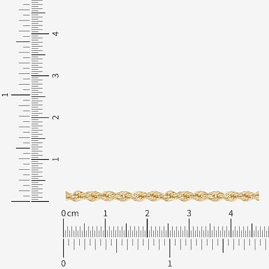Womens 10K Gold 24 Inch Rope Chain Necklace