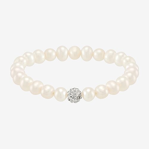 Girls White Cultured Freshwater Pearl Strand Bracelet, One Size, White