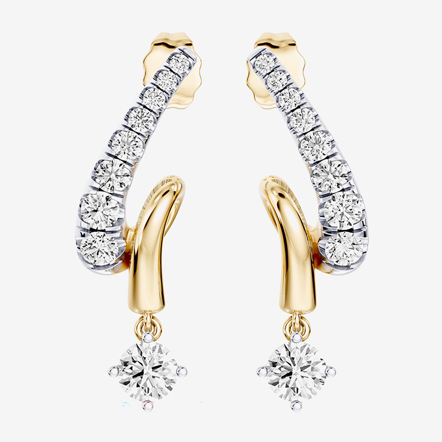 Hallmark Hallmark Signature Fine Jewelry (G / Si2) Womens 1 CT. T.W. Lab Grown White Diamond 14K Gold Over Silver Round Drop Earrings