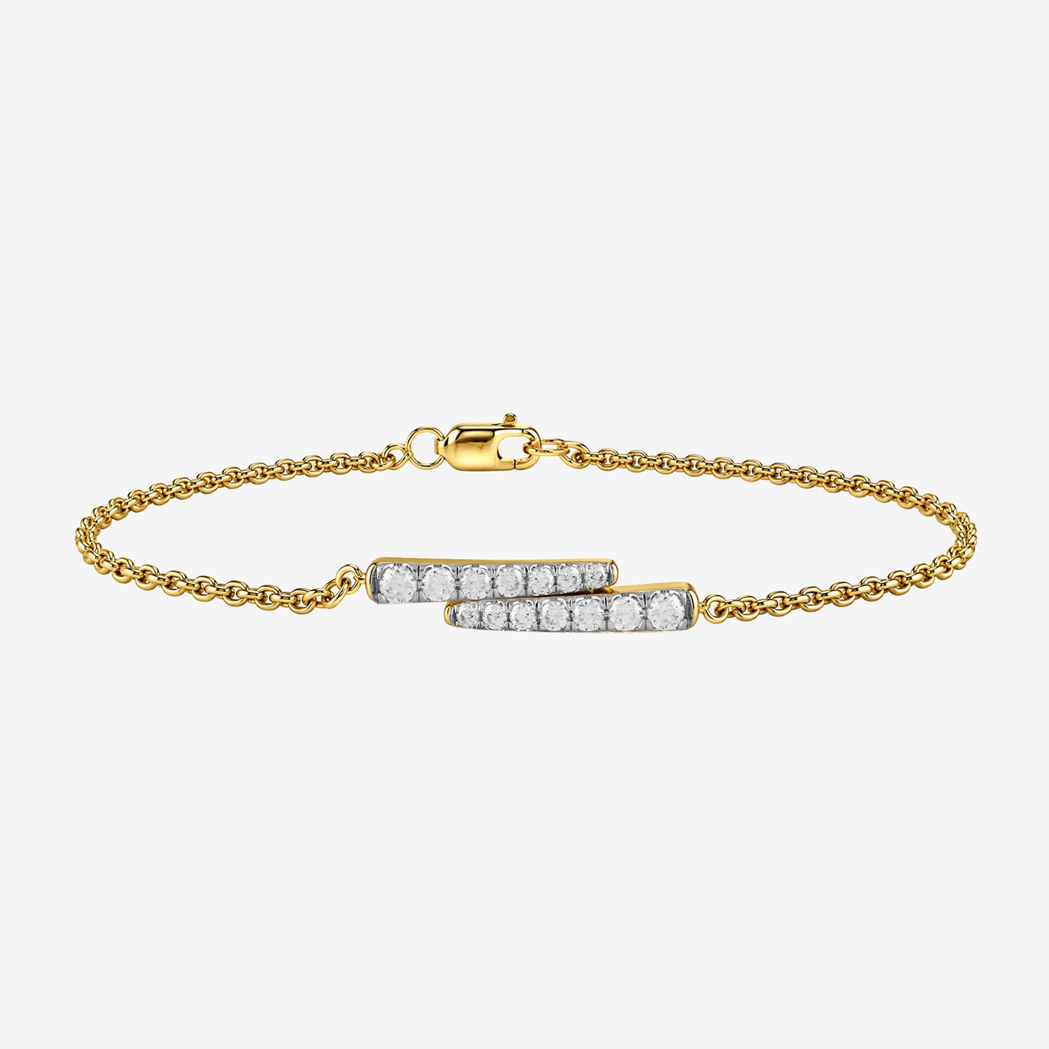 Hallmark Hallmark Signature Fine Jewelry (G / Si2) Womens 14K Gold Over Silver 7.25 Inch Cable Round Chain Bracelet