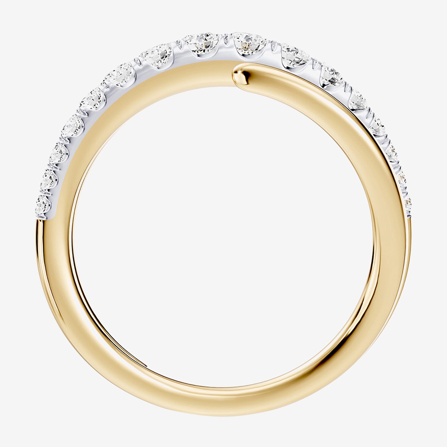 Hallmark Signature Fine Jewelry (G / Si2) Womens / CT. T.W. Lab Grown White Diamond 14K Gold Over Silver Round Bypass Cocktail Ring