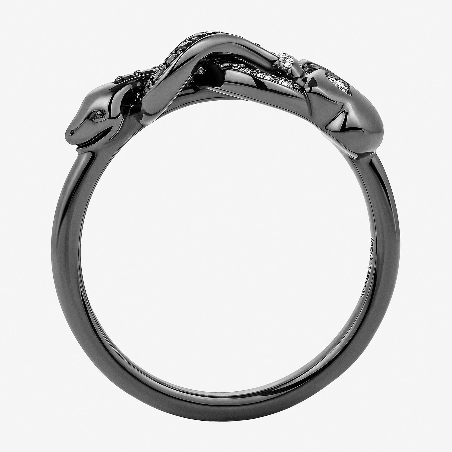 Harry Potter (F / Si2) Womens Diamond Accent Genuine Black Spinel Sterling Silver Cocktail Ring