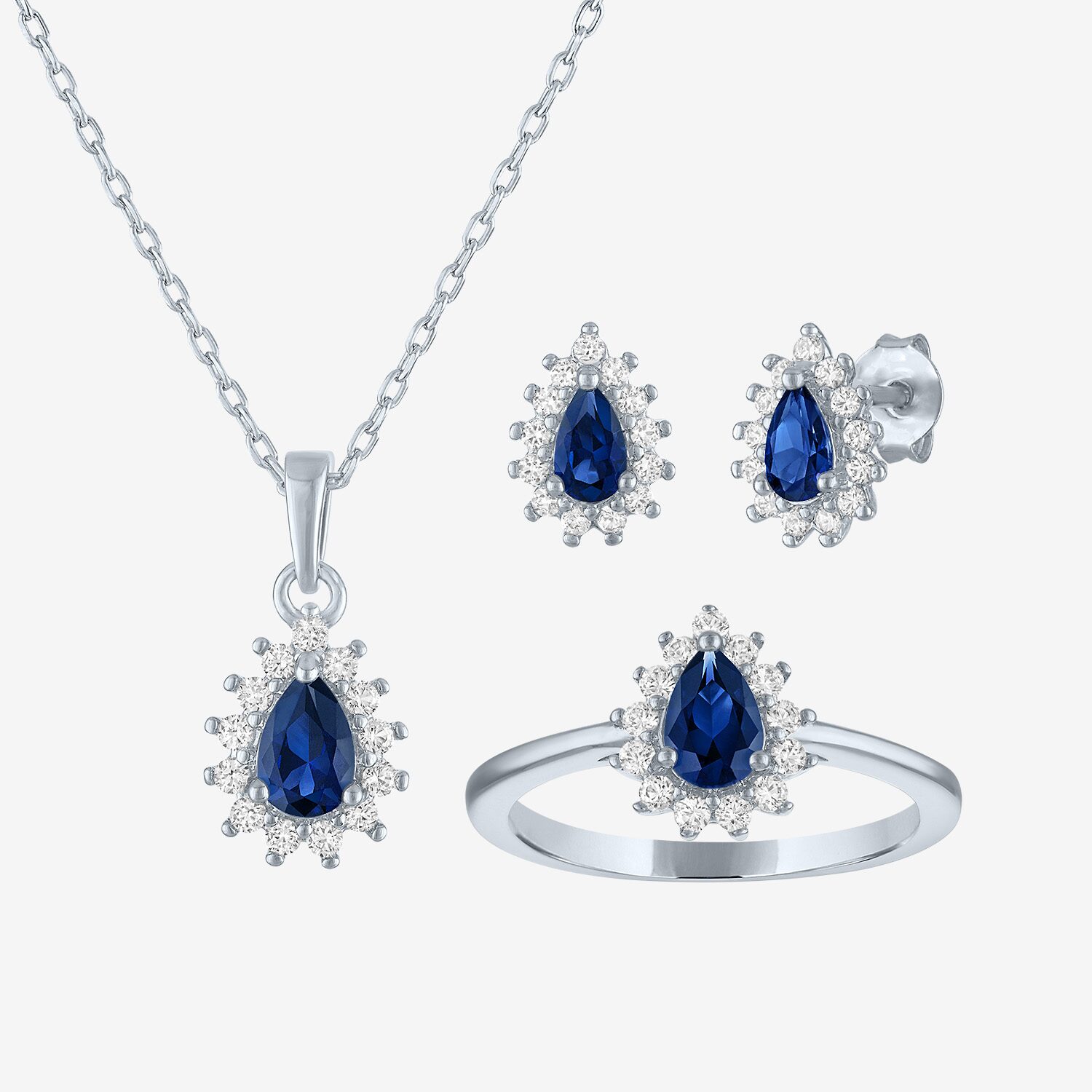 Womens Gemstone Pure Silver Over Brass Oval 3-pc. Jewelry Set