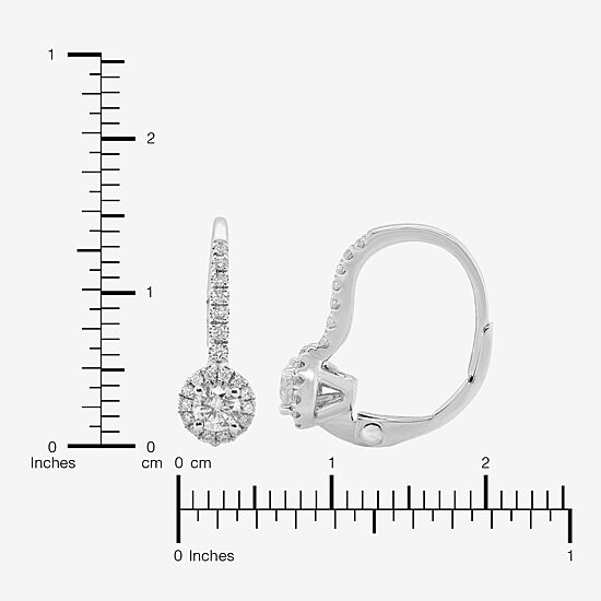 Limited Quantities! Womens 1/2 CT. T.W. Natural White Diamond 10K White Gold Drop Earrings