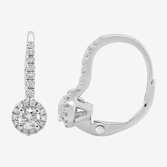 Limited Quantities! Womens 1/2 CT. T.W. Natural White Diamond 10K White Gold Drop Earrings