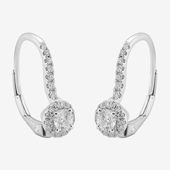 Limited Quantities! Womens 1/2 CT. T.W. Natural White Diamond 10K White Gold Drop Earrings