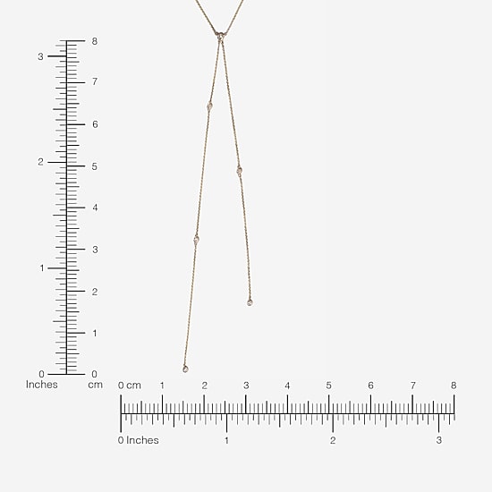 Limited Quantities! Womens White Diamond 10K Gold 18 Inch Y Necklace