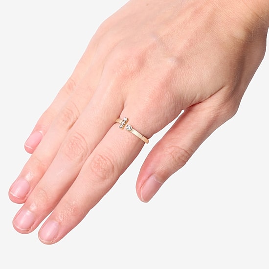 Limited Quantities! Womens 1/8 CT. T.W. Natural White Diamond 10K Gold Cocktail Ring