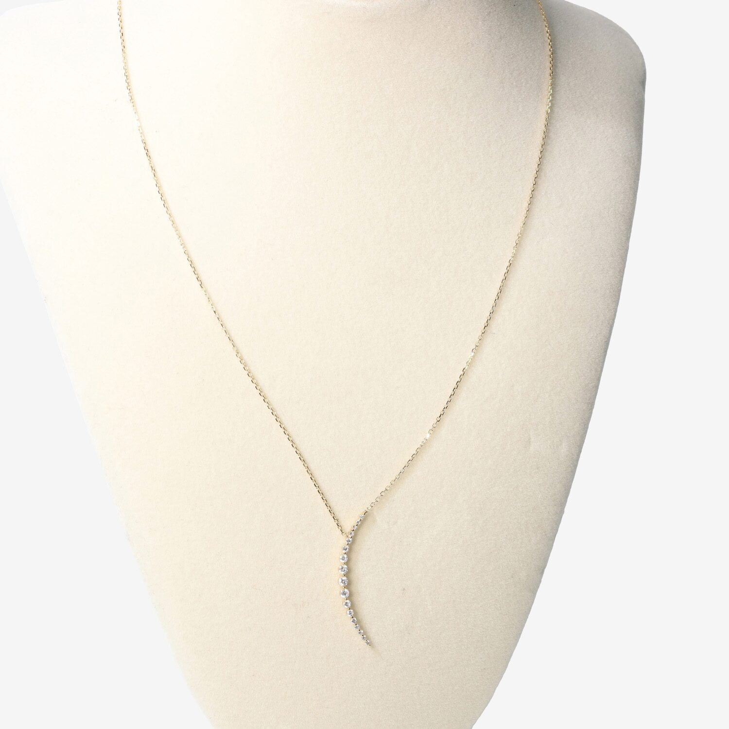 Limited Quantities! Womens White Diamond 10K Gold 18 Inch Y Necklace