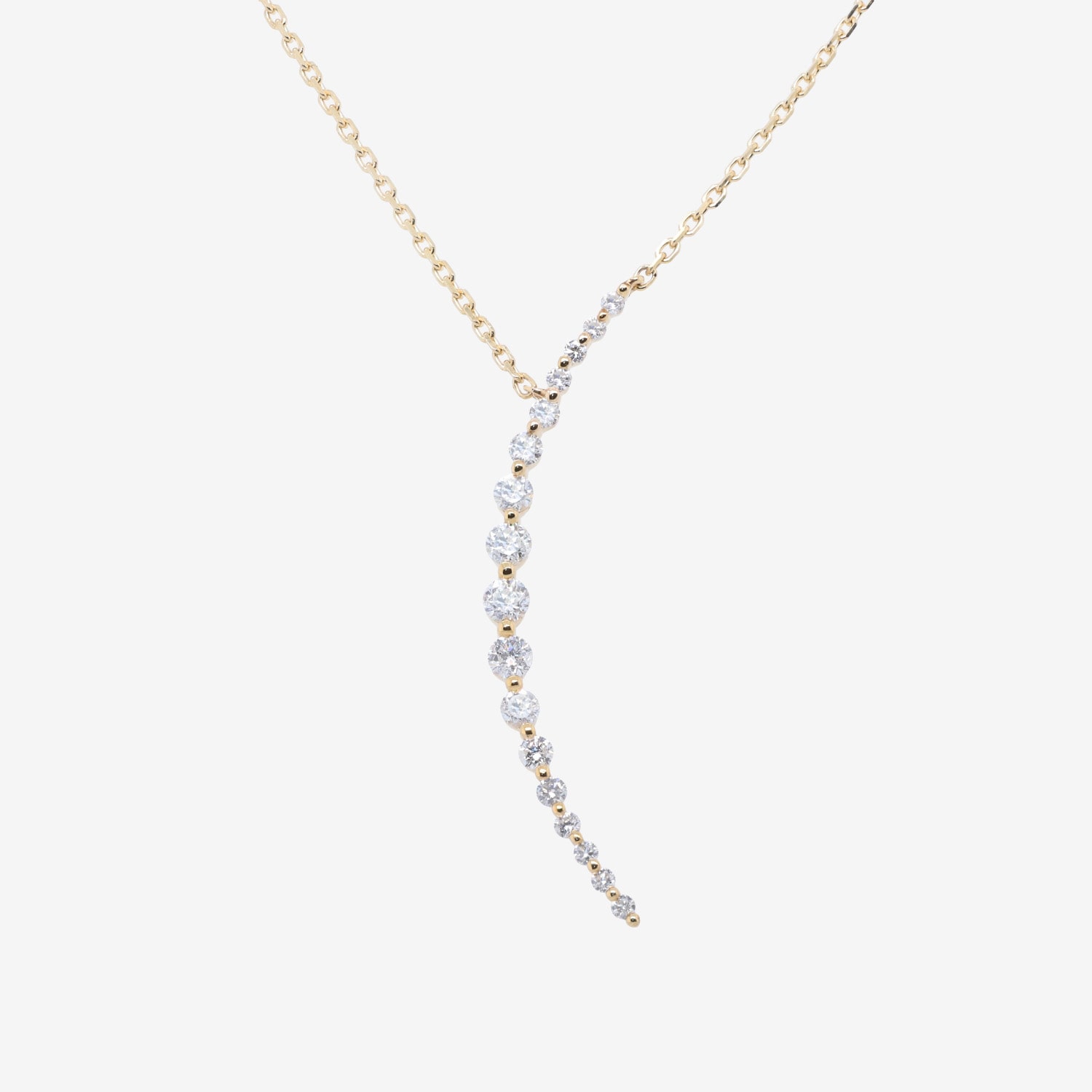 Limited Quantities! Womens White Diamond 10K Gold 18 Inch Y Necklace