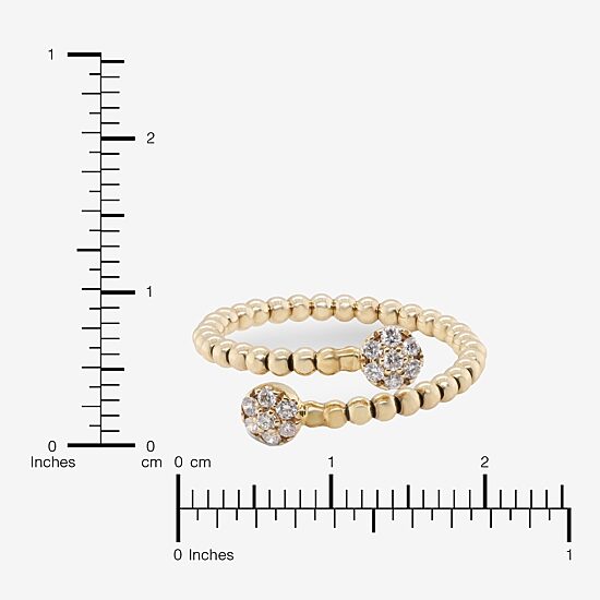 Limited Quantities! Womens 1/7 CT. T.W. Natural White Diamond 10K Gold Bypass  Cocktail Ring