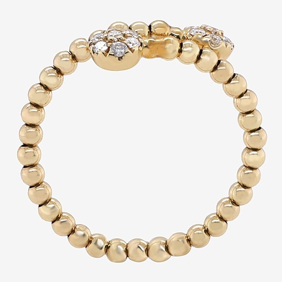 Limited Quantities! Womens 1/7 CT. T.W. Natural White Diamond 10K Gold Bypass  Cocktail Ring