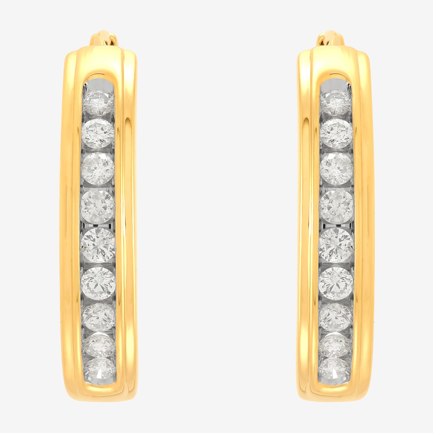 Limited Quantities! Womens 1/2 CT. T.W. Natural White Diamond 10K Gold 22.5mm Hoop Earrings