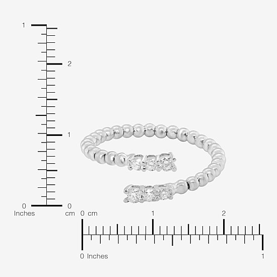 Limited Quantities! Womens 1/5 CT. Natural White Diamond 10K White Gold Bypass  Cocktail Ring