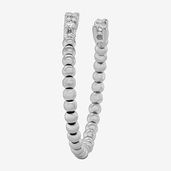 Limited Quantities! Womens 1/5 CT. Natural White Diamond 10K White Gold Bypass  Cocktail Ring