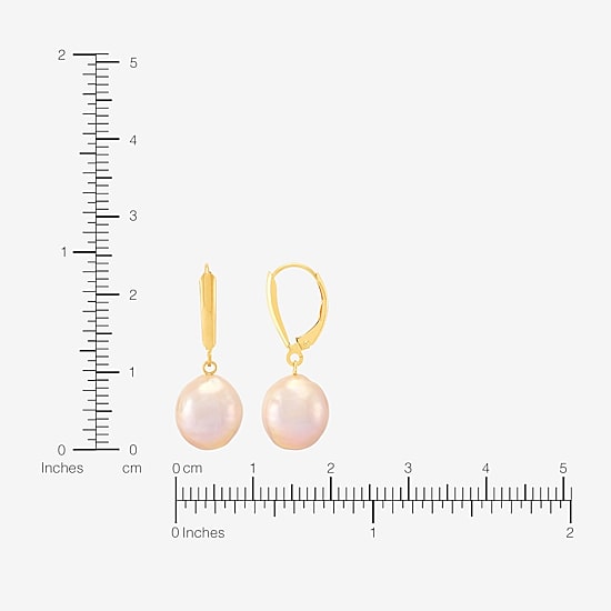 Limited Quantities! Womens Dyed Pink 14K Gold Drop Earrings