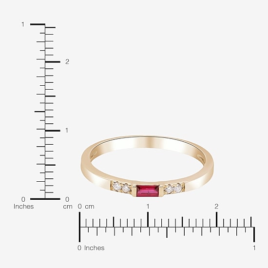 Limited Quantities! Womens Diamond Accent Lead Glass-Filled Red Ruby 10K Gold Rectangular Cocktail Ring