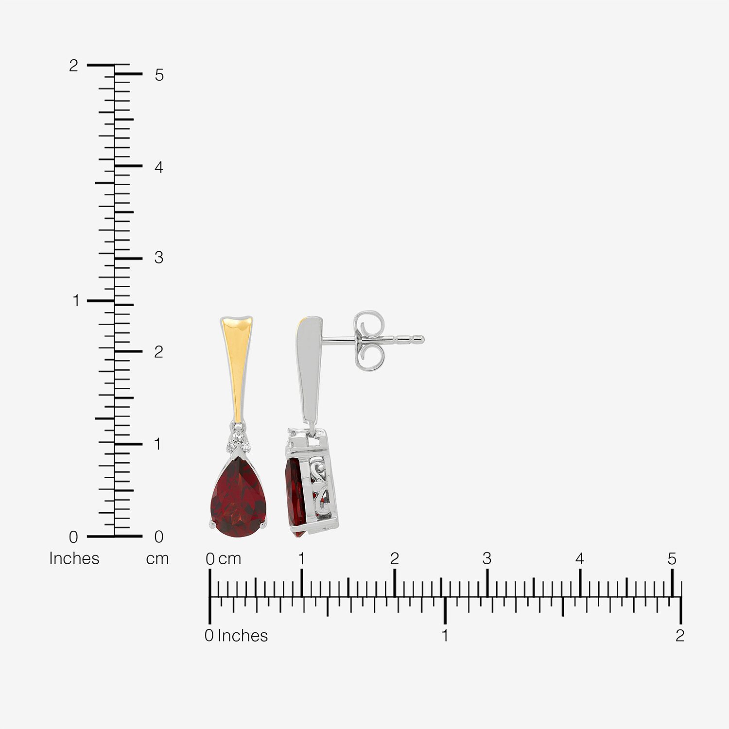 Limited Quantities! Womens Diamond Accent Genuine Red Garnet 10K Gold Over Silver Pear Drop Earrings