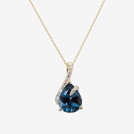 Limited Quantities! Womens 1/10 CT. T.W. Genuine Blue Topaz 14K Gold 18 Inch Pendant Necklace