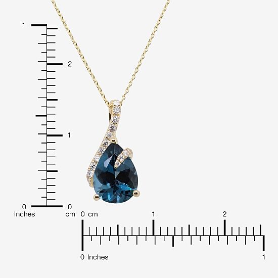 Limited Quantities! Womens 1/10 CT. T.W. Genuine Blue Topaz 14K Gold 18 Inch Pendant Necklace