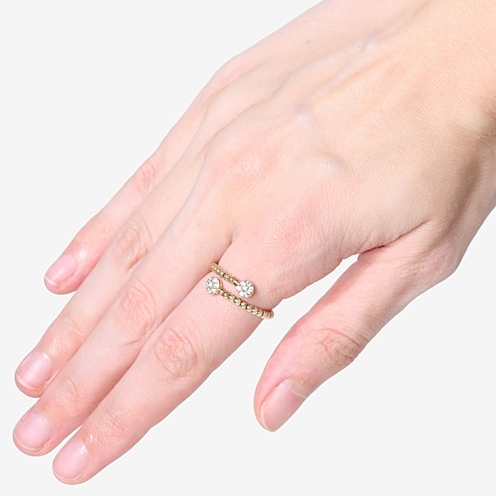 Limited Quantities! Womens 1/7 CT. T.W. Natural White Diamond 10K Gold Bypass  Cocktail Ring